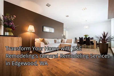 Transform Your Home with S&E Remodeling's General Remodeling Services in Edgewood, WA