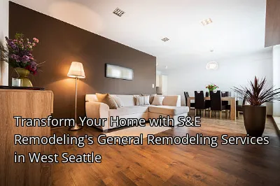 Transform Your Home with S&E Remodeling's General Remodeling Services in West Seattle